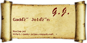 Gadó Jolán névjegykártya