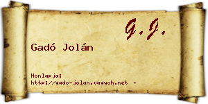 Gadó Jolán névjegykártya